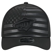 Men's New Era  Black Minnesota Wild Game Day Stealth Flag 9FORTY A-Frame Adjustable Hat