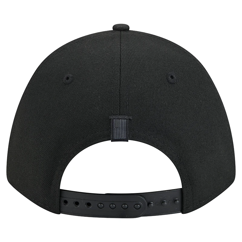 Men's New Era Black Minnesota Wild Game Day Stealth Flag 9FORTY A-Frame Adjustable Hat