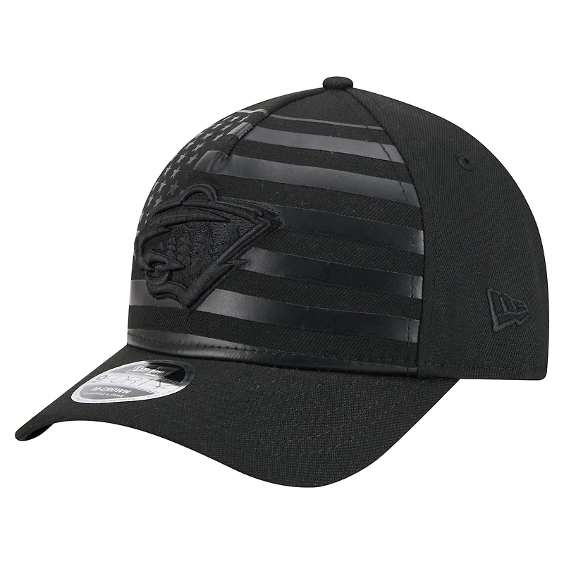 Men's New Era Black Minnesota Wild Game Day Stealth Flag 9FORTY A-Frame Adjustable Hat