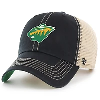 Men's '47 Black/Natural Minnesota Wild Trawler Alternate Clean Up Trucker Adjustable Hat