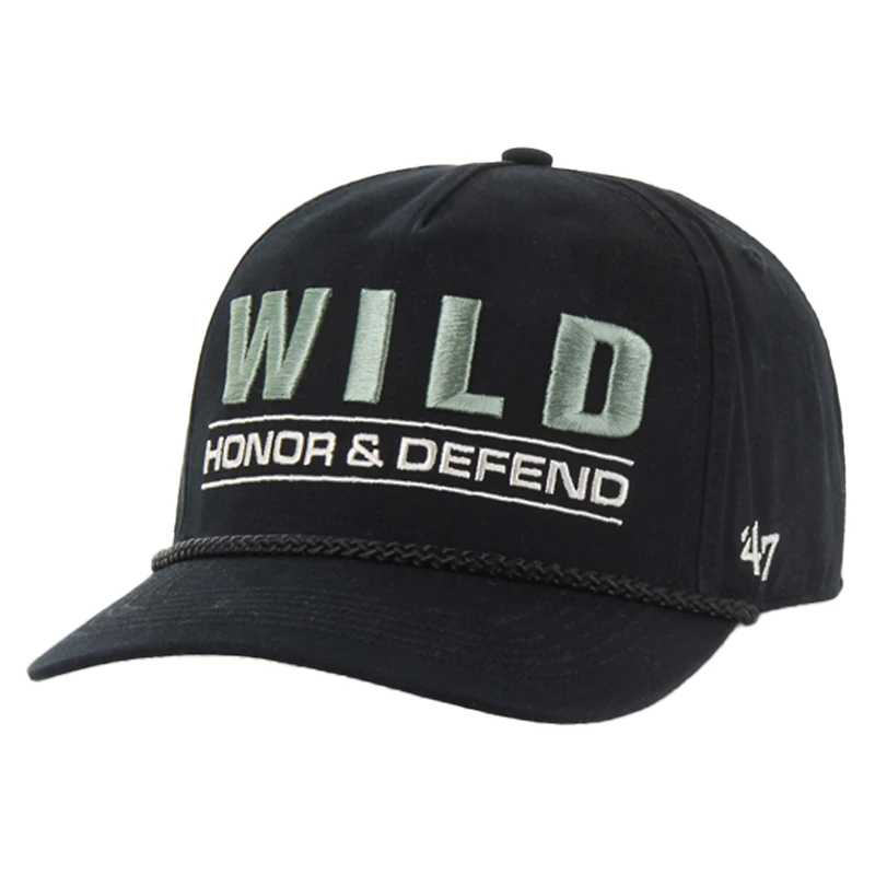 Men's '47 Black Minnesota Wild OHT Military Appreciation Homeland Honor and Defend Hitch Adjustable Hat