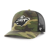Casquette snapback '47 Camo/Black Minnesota Wild Trucker pour homme