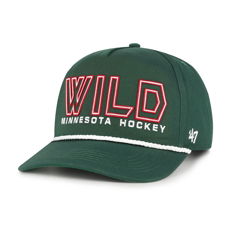 Casquette ajustable verte Minnesota Wild Byline Hitch pour homme, modèle 1947