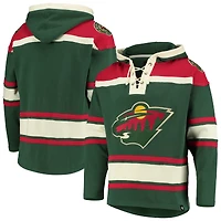 Men's '47  Green Minnesota Wild Superior Lacer Hoodie