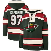 Sweat à capuche '47 Kirill Kaprizov pour hommes, vert, Minnesota Wild, nom et numéro du joueur Lacer