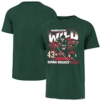 T-shirt homme '47 Quinn Hughes vert Minnesota Wild City avec nom et numéro