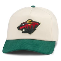 Chapeau réglable American Needle crème/vert Minnesota Wild Burnett pour hommes