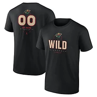 T-shirt noir personnalisé pour homme, milieu de terrain des Minnesota Wild