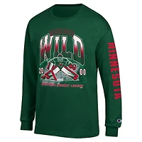 Men's Champion  Green Minnesota Wild Long Sleeve Jersey T-Shirt