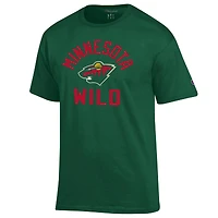 Men's Champion  Green Minnesota Wild Primary Logo Jersey T-Shirt