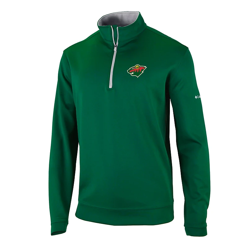 Men's Columbia Green Minnesota Wild Wickham Hills Omni-Wick Quarter-Zip Jacket