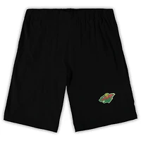 Ensemble de nuit pour homme Concepts Sport noir/anthracite chiné Minnesota Wild Big & Tall T-shirt et short