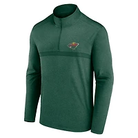 Haut à glissière quart de tour raglan vert foncé pour homme Minnesota Wild Head-to-Head