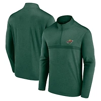 Haut à glissière quart de tour raglan vert foncé pour homme Minnesota Wild Head-to-Head