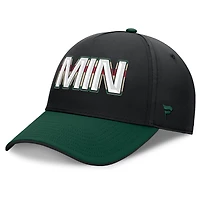 Casquette Fanatics noire/verte pour homme, Authentic Pro Rink Team Code Flex, Minnesota Wild