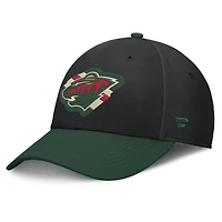Men's Fanatics  Black/Green Minnesota Wild Flex Fit Hat