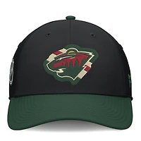 Men's Fanatics  Black/Green Minnesota Wild Flex Fit Hat