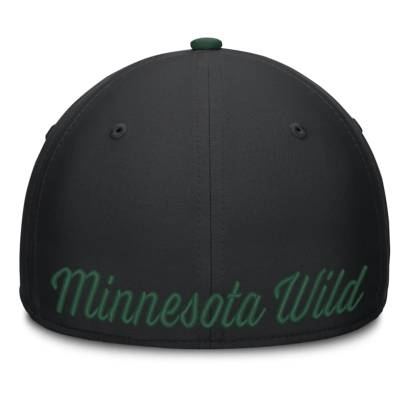 Men's Fanatics Black/Green Minnesota Wild Flex Fit Hat