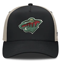 Casquette ajustable Fanatics noire et beige Minnesota Wild séries éliminatoires de la Coupe Stanley 2026 pour hommes
