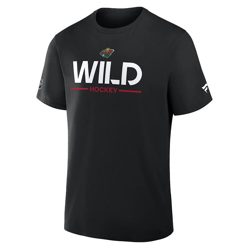 Men's Fanatics Black Minnesota Wild Authentic Pro Primary T-Shirt