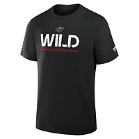Men's Fanatics Black Minnesota Wild Authentic Pro Primary T-Shirt