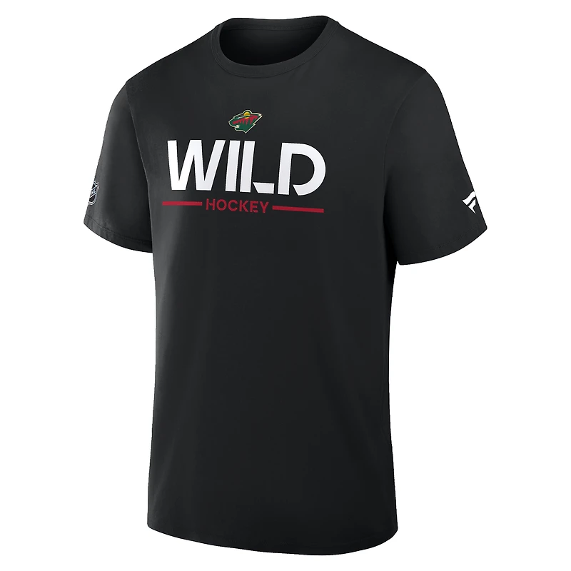 Men's Fanatics Black Minnesota Wild Authentic Pro Primary T-Shirt