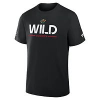 Men's Fanatics Black Minnesota Wild Authentic Pro Primary T-Shirt