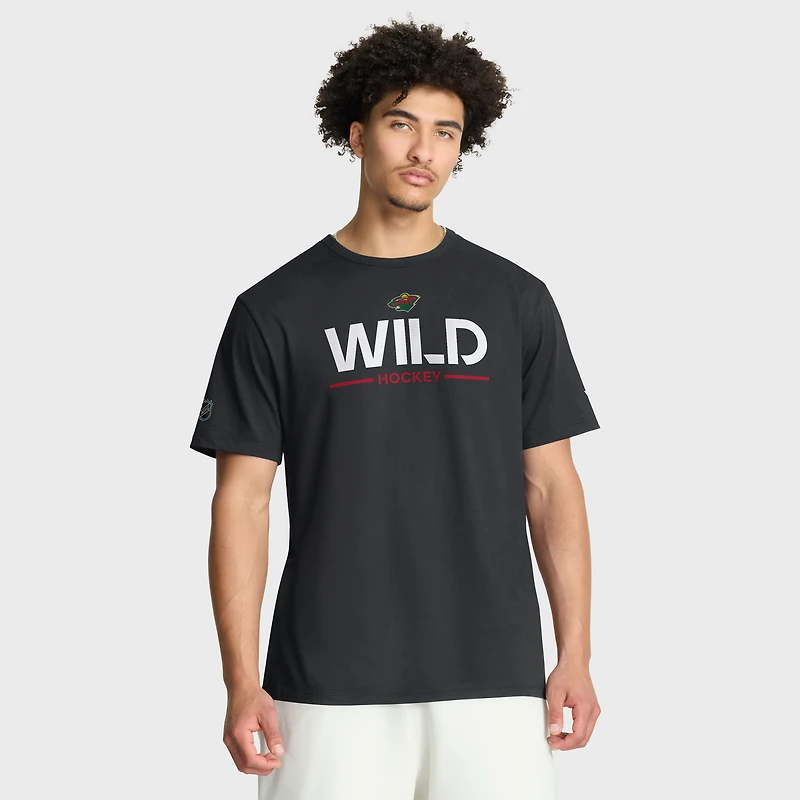 Men's Fanatics Black Minnesota Wild Authentic Pro Primary T-Shirt