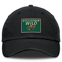 Casquette ajustable authentique Pro Prime noire Minnesota Wild Fanatics pour homme