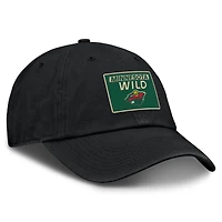Casquette ajustable authentique Pro Prime noire Minnesota Wild Fanatics pour homme
