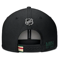 Casquette snapback authentique Pro Prime noire Minnesota Wild Fanatics pour homme