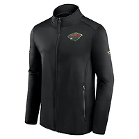 Men's Fanatics Black Minnesota Wild Authentic Pro Rink Fleece Full-Zip Jacket
