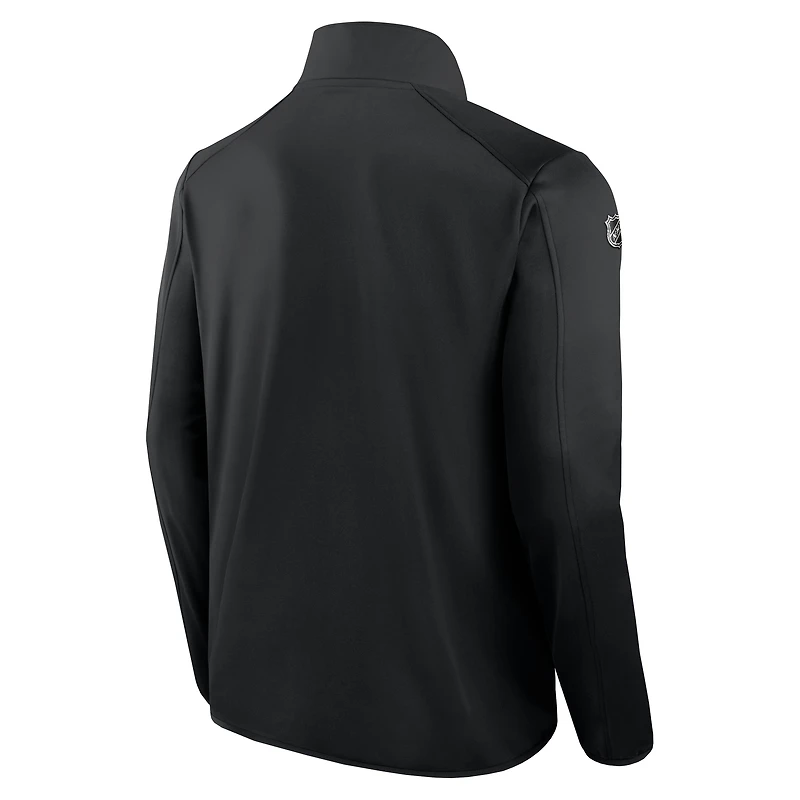 Veste polaire zippée intégrale Fanatics noire authentique Minnesota Wild Pro Rink pour homme