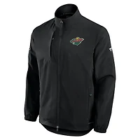 Men's Fanatics Black Minnesota Wild Authentic Pro Rink Full-Zip Coaches Jacket