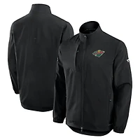 Men's Fanatics Black Minnesota Wild Authentic Pro Rink Full-Zip Coaches Jacket