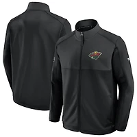 Men's Fanatics Black Minnesota Wild Authentic Pro Rink Full-Zip Jacket