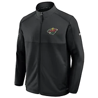 Veste zippée intégrale Fanatics noire authentique Minnesota Wild Pro Rink pour homme