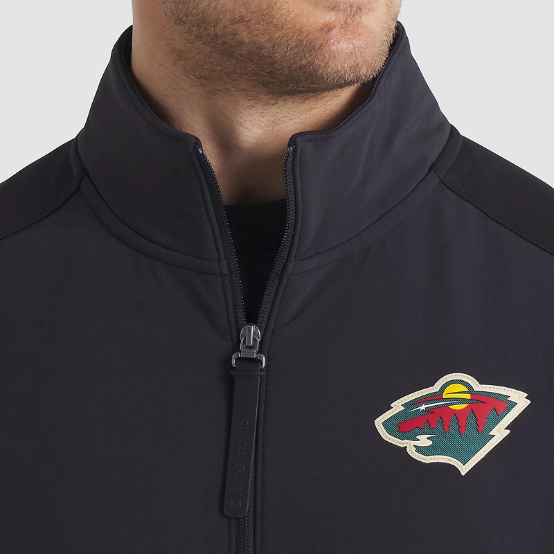 Veste zippée intégrale Fanatics noire authentique Minnesota Wild Pro Rink pour homme