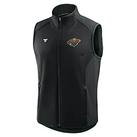 Men's Fanatics Black Minnesota Wild Authentic Pro Rink Full-Zip Vest