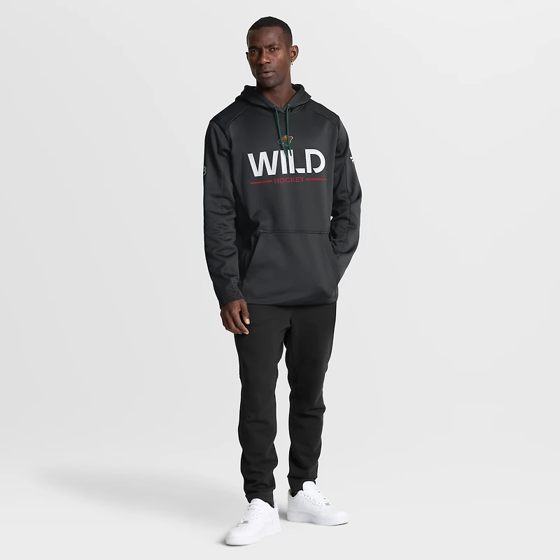 Sweat à capuche authentique Pro Rink noir Minnesota Wild Fanatics pour homme