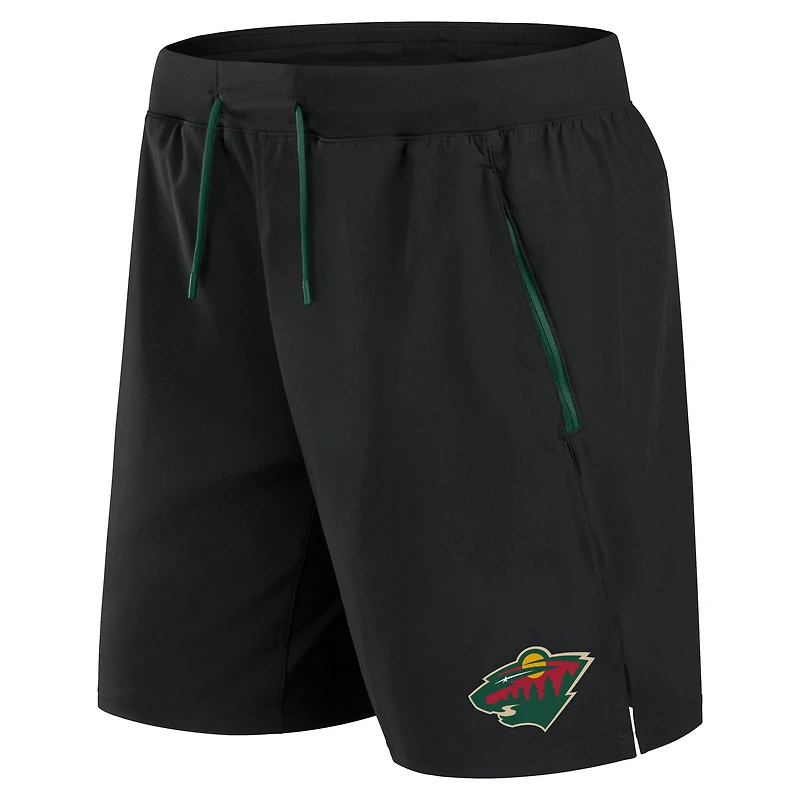 Short de performance authentique Pro Rink noir pour homme Fanatics Minnesota Wild