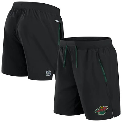 Short de performance authentique Pro Rink noir pour homme Fanatics Minnesota Wild