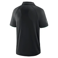 Men's Fanatics Black Minnesota Wild Authentic Pro Rink Raglan Polo
