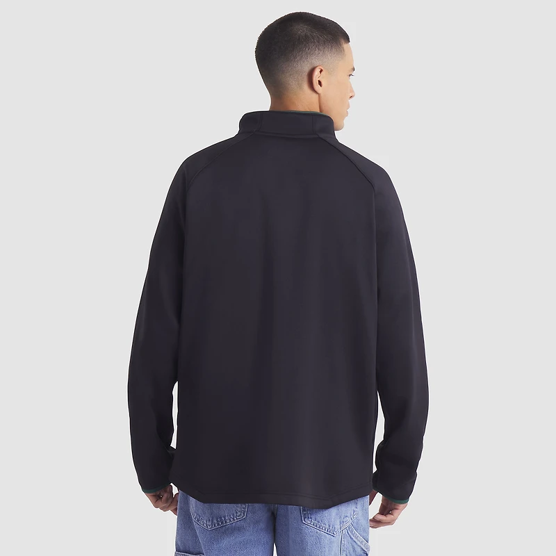 Pull-over raglan à quart de zip noir authentique Minnesota Wild pour homme