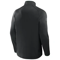Men's Fanatics Black Minnesota Wild Authentic Pro Rink Raglan Quarter-Zip Pullover