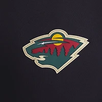 Men's Fanatics Black Minnesota Wild Authentic Pro Rink Raglan Quarter-Zip Pullover