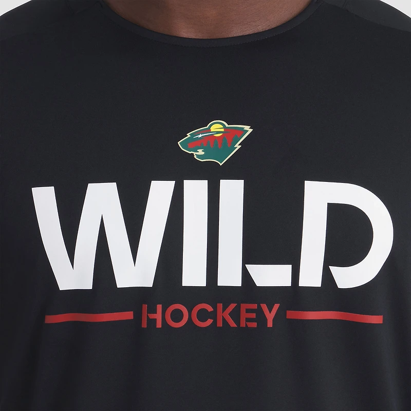 Men's Fanatics Black Minnesota Wild Authentic Pro Rink Tech Long Sleeve T-Shirt