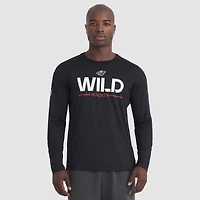 Men's Fanatics Black Minnesota Wild Authentic Pro Rink Tech Long Sleeve T-Shirt