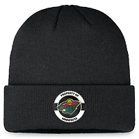Bonnet en tricot à revers Minnesota Wild Authentic Pro Training Camp Fanatics pour hommes noir