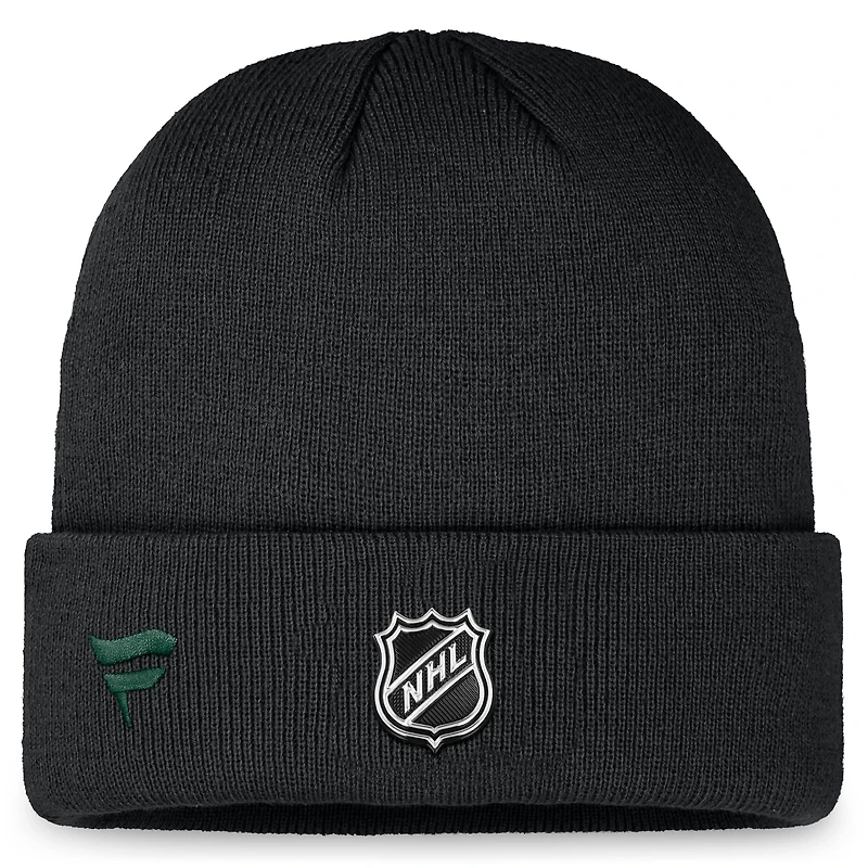 Bonnet en tricot à revers Minnesota Wild Authentic Pro Training Camp Fanatics pour hommes noir